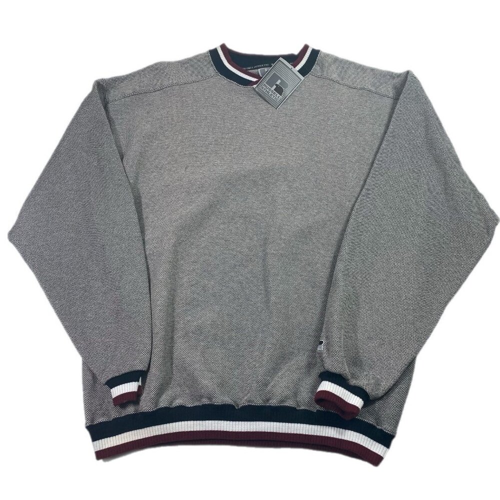NWT VINTAGE Russell Sweater Mens XL Grey Sweatshirt Pullover Blank Cotton Blend
